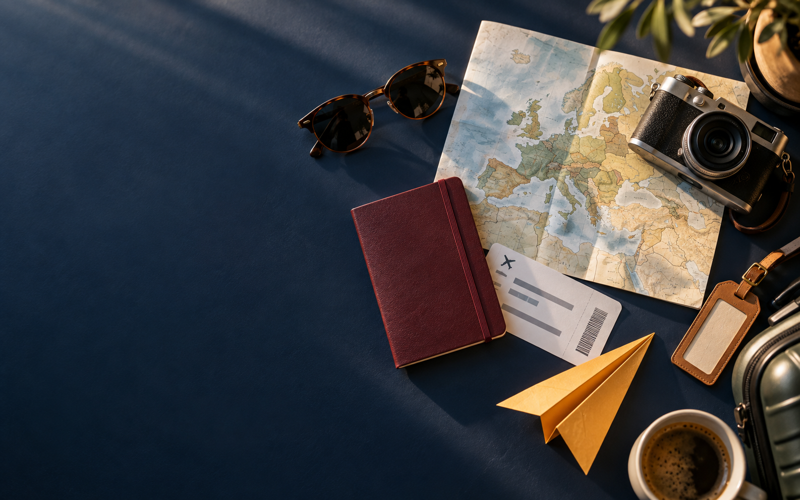 Travel notebook and practical trip-planning objects